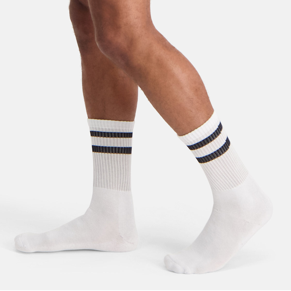Bamboo Basics - Outdoor sokken Senna - Wit met Zwarte Banden
