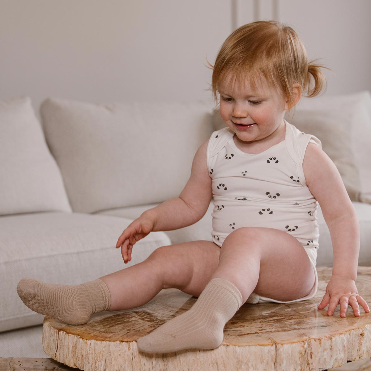 Bamboo Basics - Sokjes SIDNEY  - Off White, Beige & 2x Groen rib