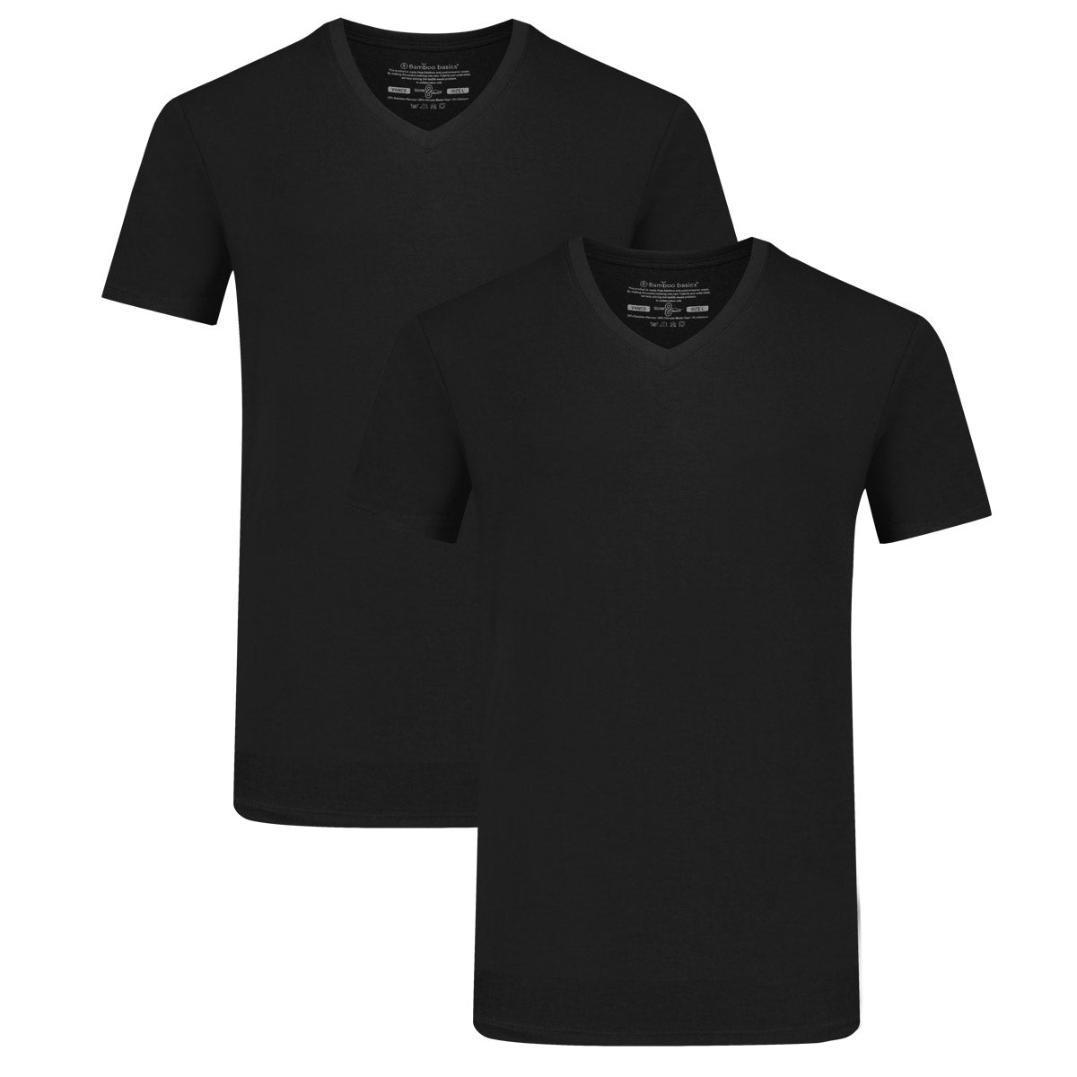 Bamboo Basics T-Shirts Vance V-hals  - Zwart - pack shot
