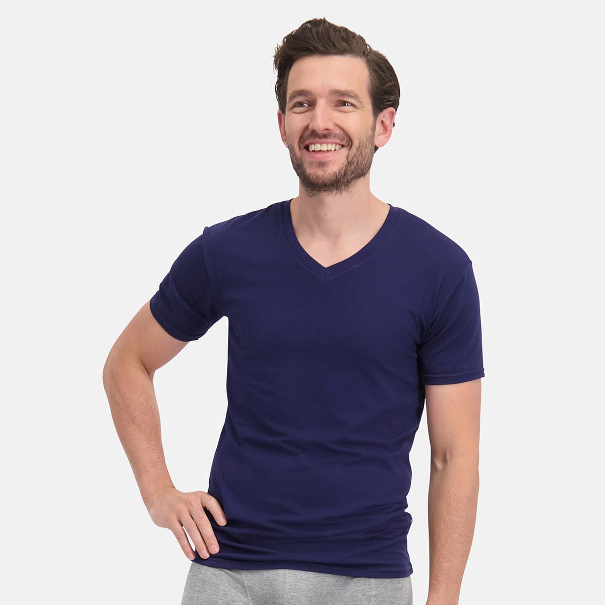 Bamboo Basics - T-Shirts Velo V-hals  - Navy