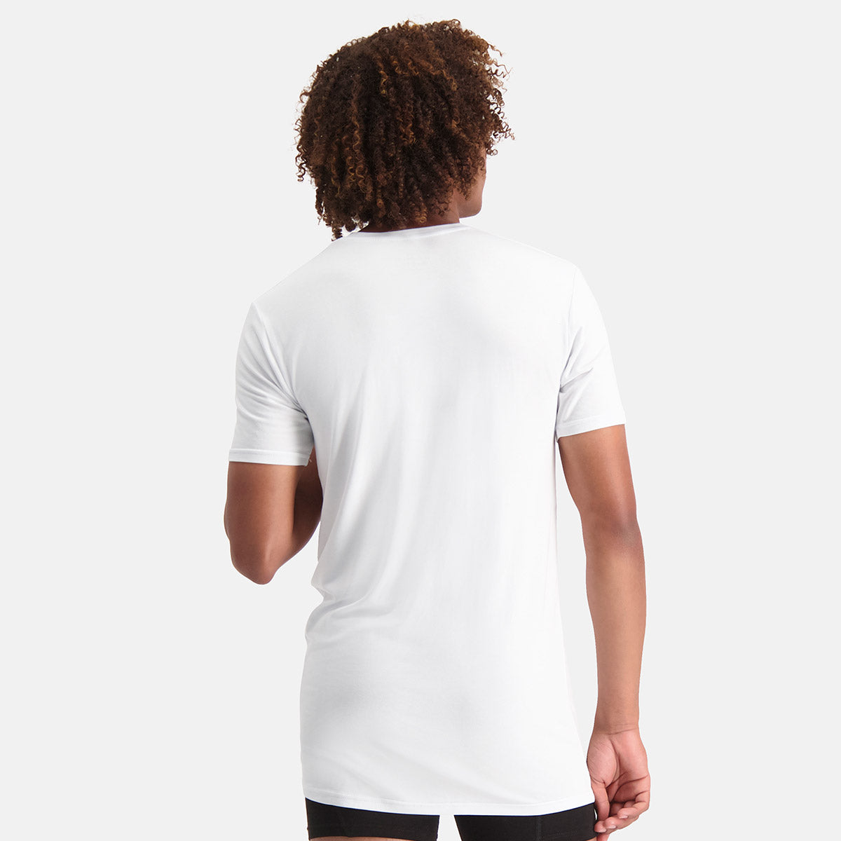 Bamboo Basics - Long Fit T-Shirts Velo V-hals  - Wit