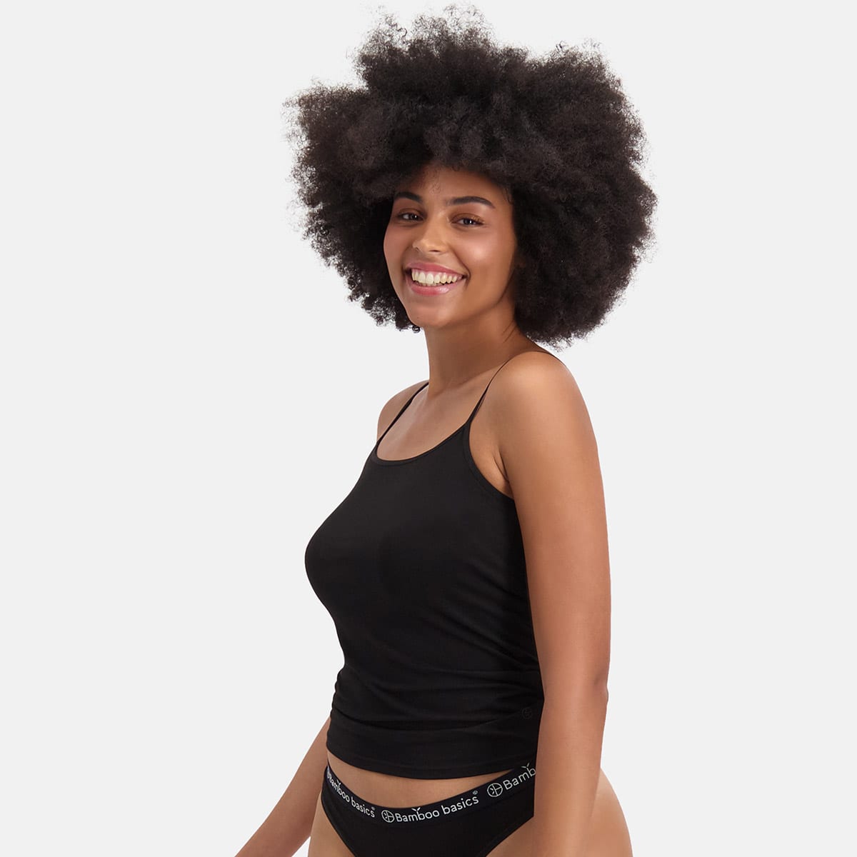 Bamboo Basics - Spaghetti Tops Vera  - Zwart