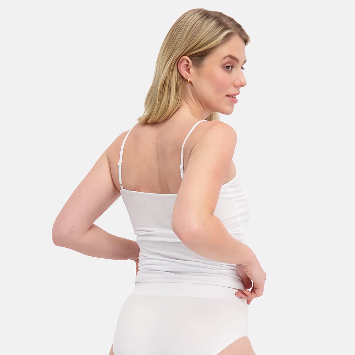 Bamboo Basics - Spaghetti Tops Vera  - Wit