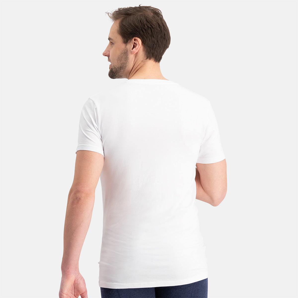 Slimfit T-Shirts Vigo Diepe V-hals - Wit