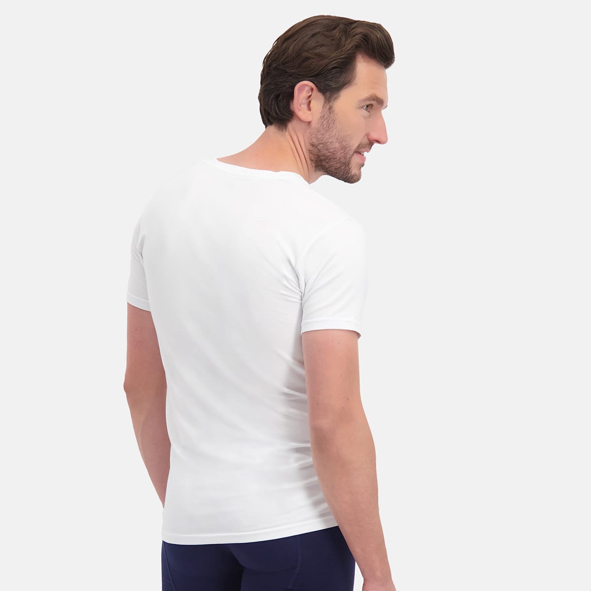 Bamboo Basics - Slimfit T-Shirts Vinn V-hals  - Wit