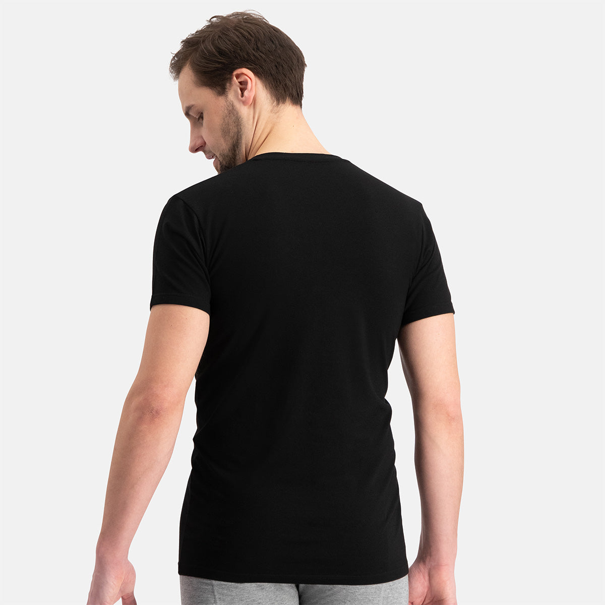 Bamboo Basics Slimfit T-Shirts Vinn V-hals - Zwart