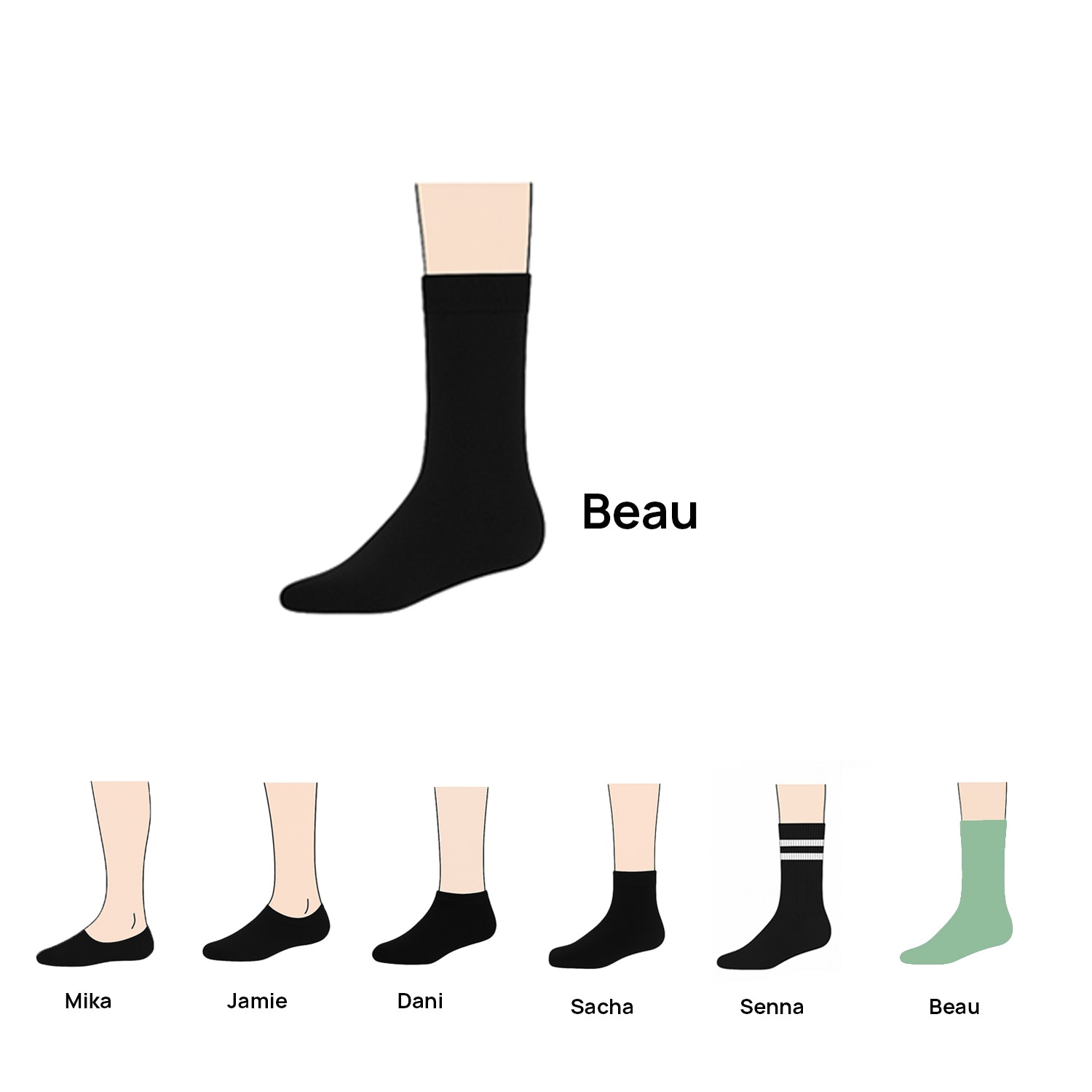 Sokken Beau (3-pack) - Army