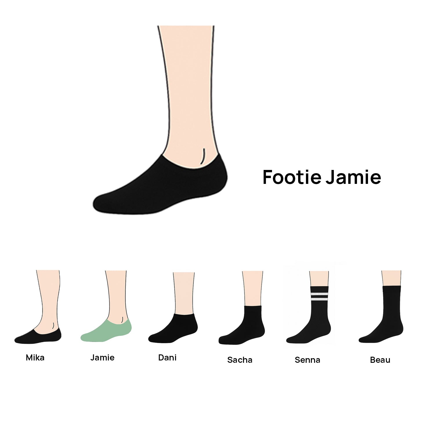 Footies Jamie (6-pack) - Wit