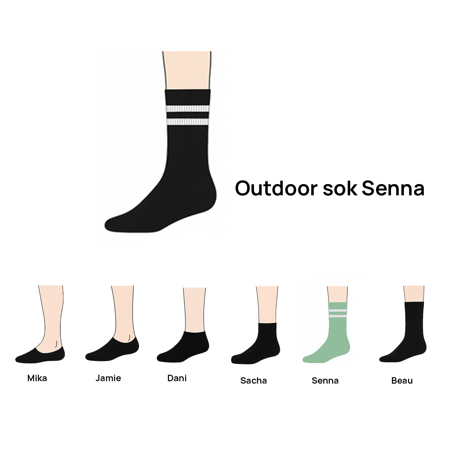 Outdoor sokken Senna (2-pack) - Wit