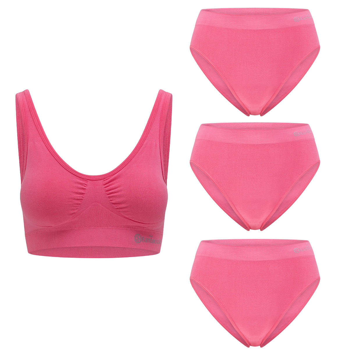 Seamless Padded Bra + Full Brief (3-pack) - Pink Ribbon editie