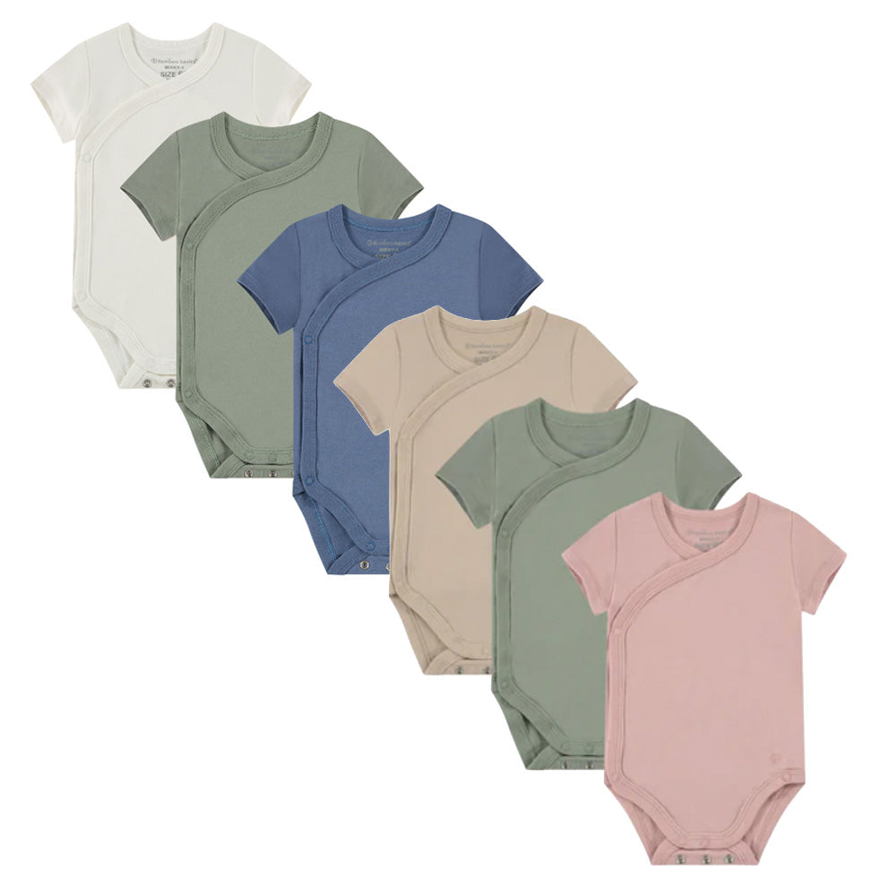 Overslagromper korte mouw MIKKY - Blauw en beige