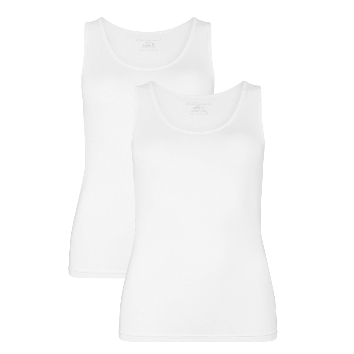 Bamboo Basics Singlets Anna  - Wit - pack shot