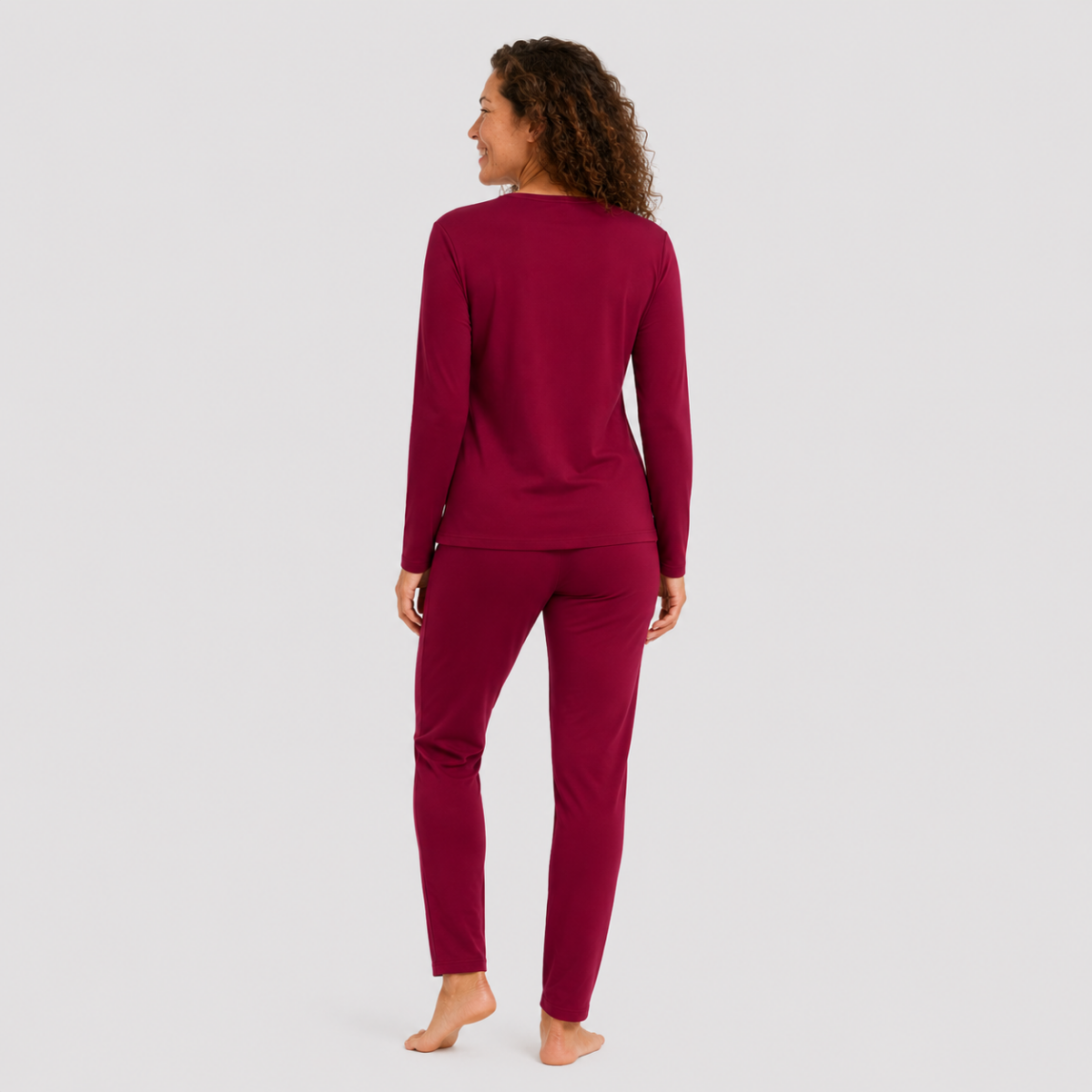 Nina long-sleeved pajama set - Bordeaux