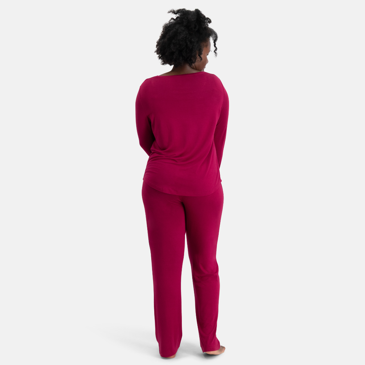 Nina Langarm-Pyjama-Set - Bordeaux