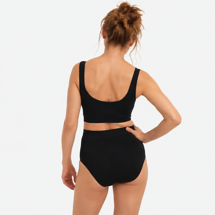 Seamless Extra High Briefs Amy (2-pack) - Zwart