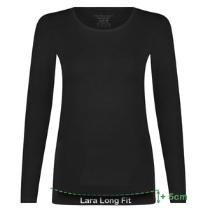 Bamboo Basics Long Fit T-shirts lange mouw Lara  - Zwart - pack shot