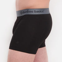 Bamboo Basics - Boxershorts Levi  - Zwart met grijs