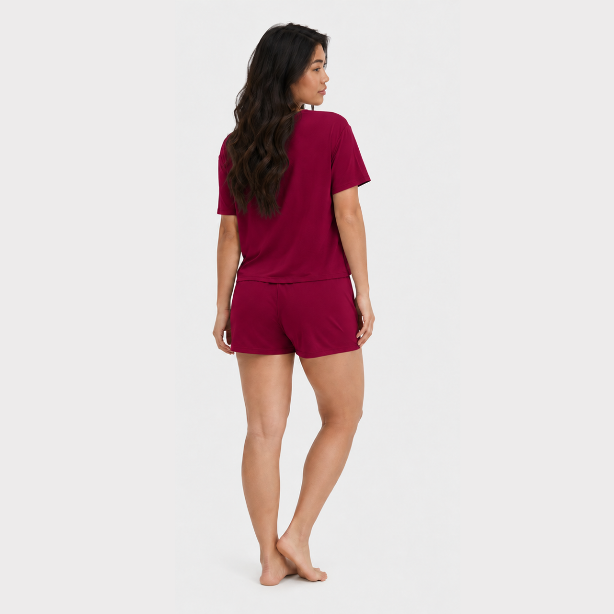 Pyjama set korte mouw Nicole - Burgundy