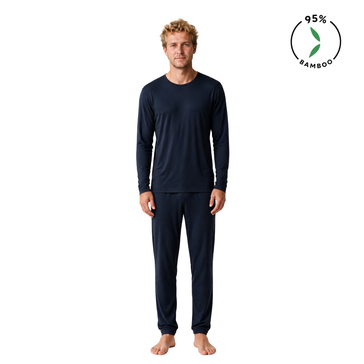 Nolan Kurzarm-Pyjama-Set – Marineblau