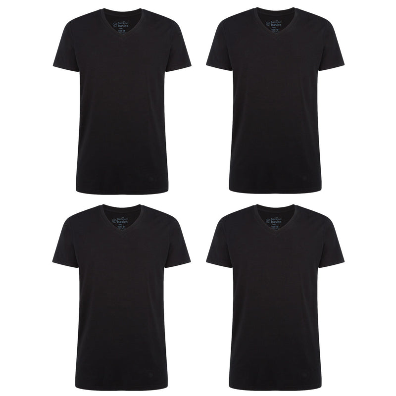 Bamboo Basics Voordeelbundel: T-Shirts Velo V-hals  – Zwart - pack shot