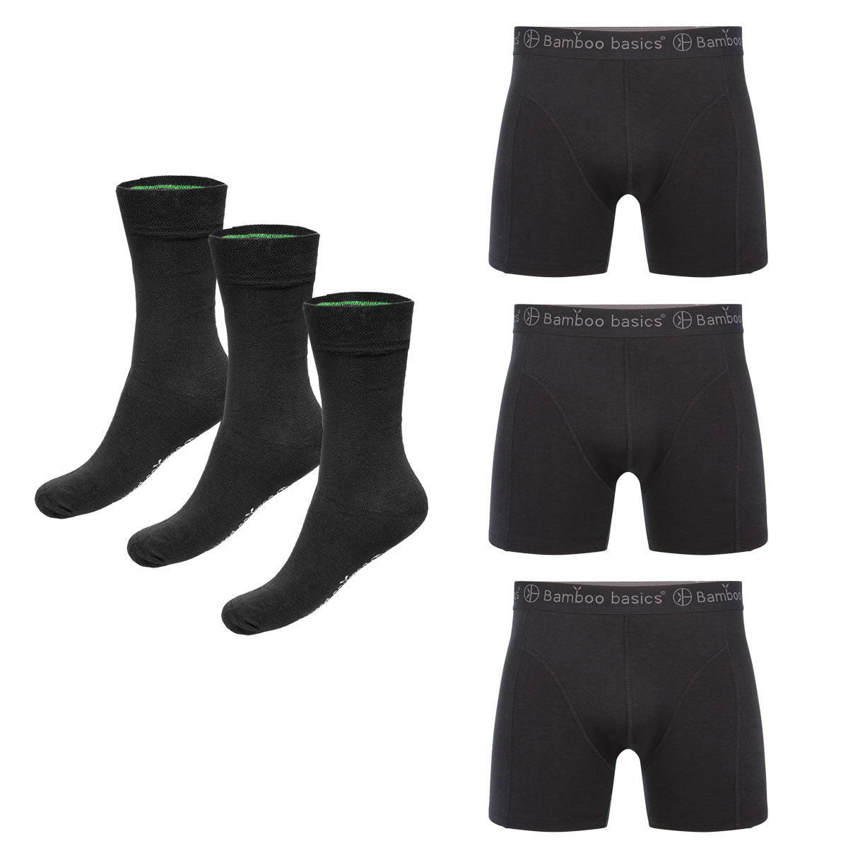 Sokken (3-pack) + Boxershorts (3-pack) - Zwart