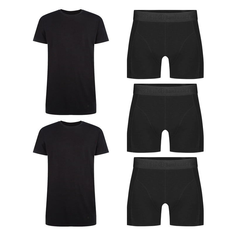 Voordeelbundel: T-shirts ronde hals (2-pack) + Boxershorts (3-pack) - pack shot