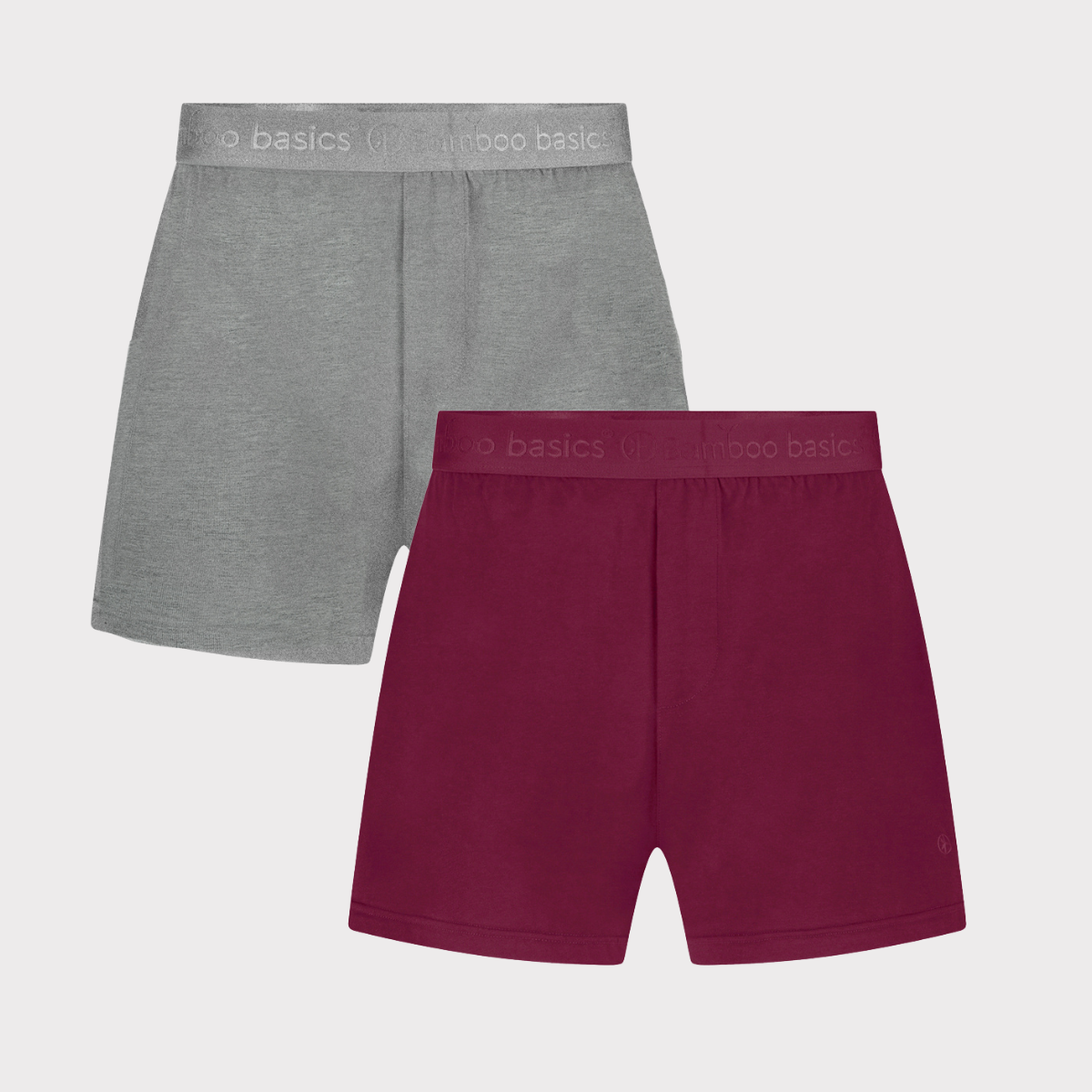 Loose Fit Boxershorts Kay (2-pack) - Bordeaux, Grijs