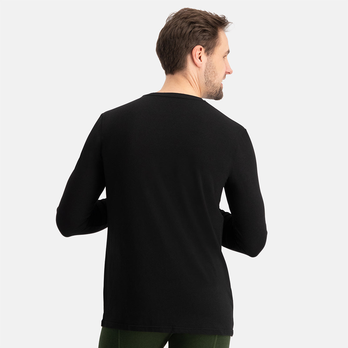Bamboo Basics - T-shirts lange mouw Ralph ronde hals  – Zwart