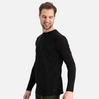 Bamboo Basics - T-shirts lange mouw Ralph ronde hals  – Zwart