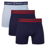 Bamboo Basics Boxershorts Rico  - Licht Blauw, Navy & Navy - pack shot