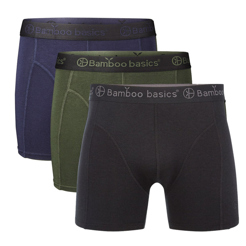 Bamboo Basics Boxershorts Rico  - Navy, Army & Zwart - pack shot