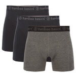 Bamboo Basics Boxershorts Rico  - Zwart, Zwart & Grijs - pack shot