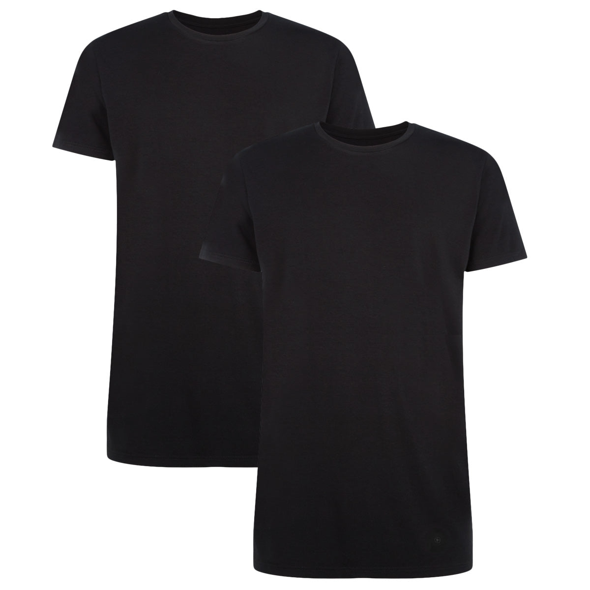 Bamboo Basics Long Fit T-Shirts Ruben ronde hals  -  Zwart - pack shot