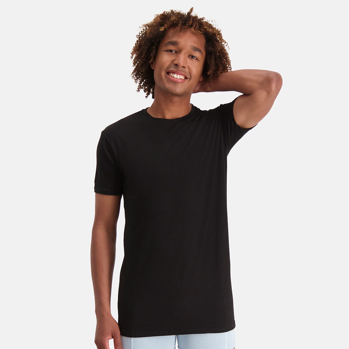 Bamboo Basics - Long Fit T-Shirts Ruben ronde hals  -  Zwart