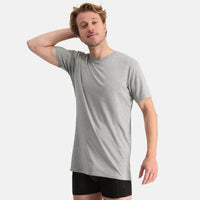 Bamboo Basics - Long Fit T-Shirts Ruben ronde hals  - Grey Melange
