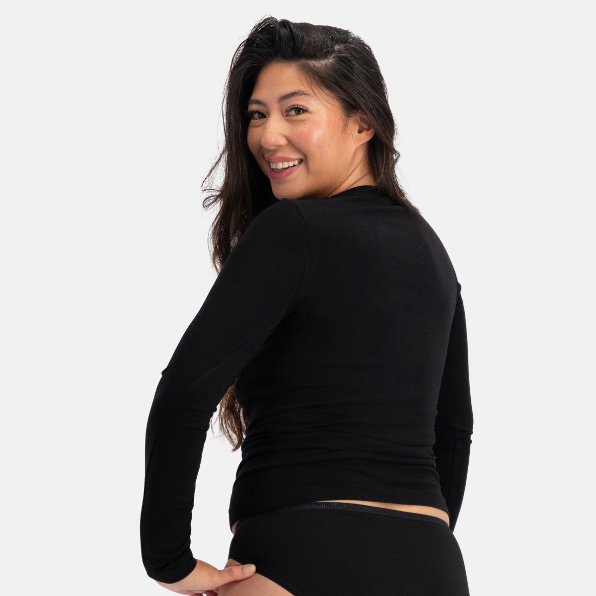 Merino Bamboo T-shirt long sleeve Tracy - Black