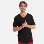 Bamboo Basics - T-Shirts Vance V-hals  - Zwart