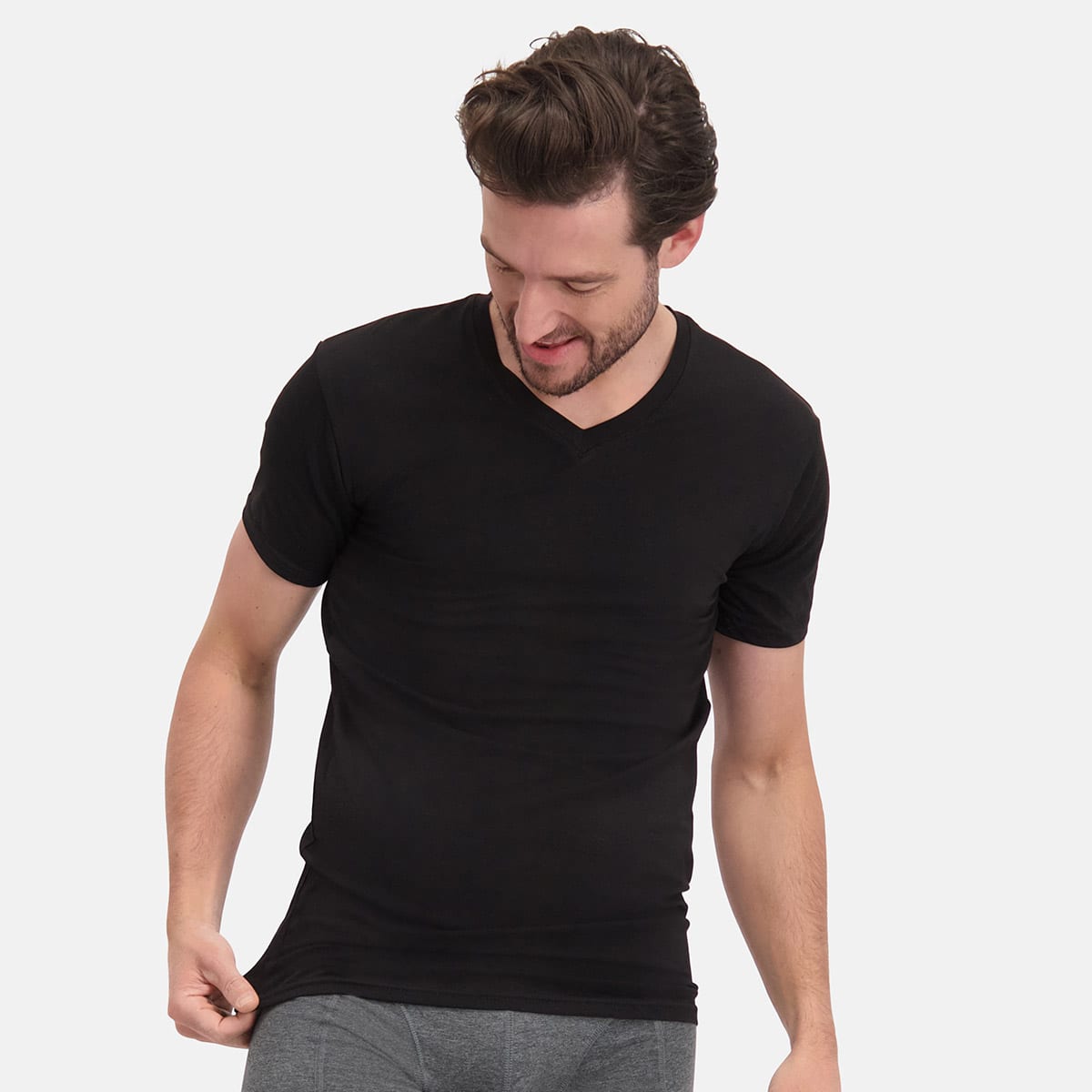 Bamboo Basics - T-Shirts Velo V-hals  - Zwart