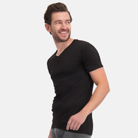 Bamboo Basics - Voordeelbundel: T-Shirts Velo V-hals  – Zwart