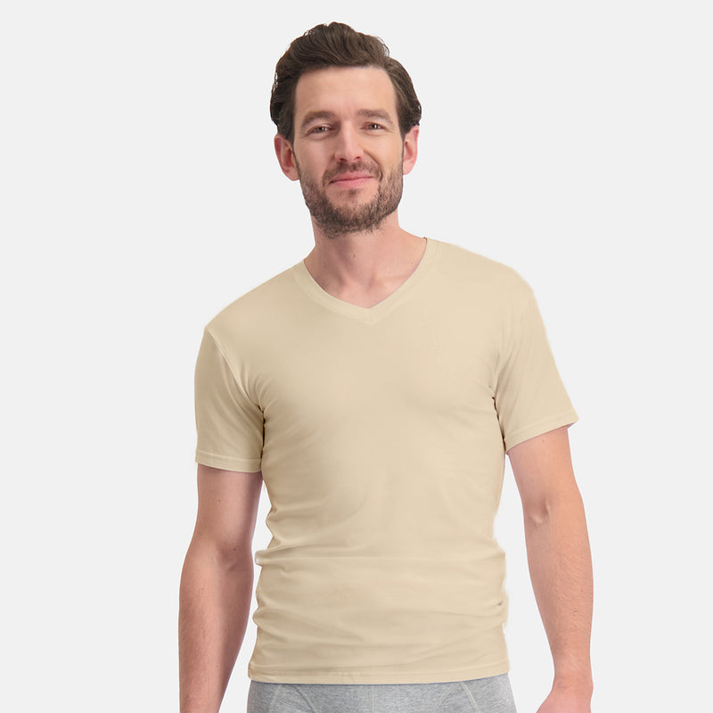 Morethansocks - Bamboe T-shirt heren met V-hals - 4-Pak - Wit - Maat S - Heren T-shirt - Ondershirt heren - t shirt heren Morethansocks - Bamboe T-shirt heren met V-hals - 4-Pak - Wit - Maat S - Heren T-shirt - Ondershirt heren - t shirt heren