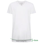 Bamboo Basics Long Fit T-Shirts Velo V-hals  - Wit - pack shot