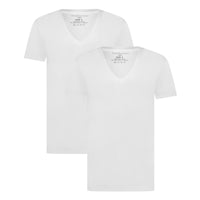 Slimfit T-Shirts Vigo Diepe V-hals - Wit - pack shot
