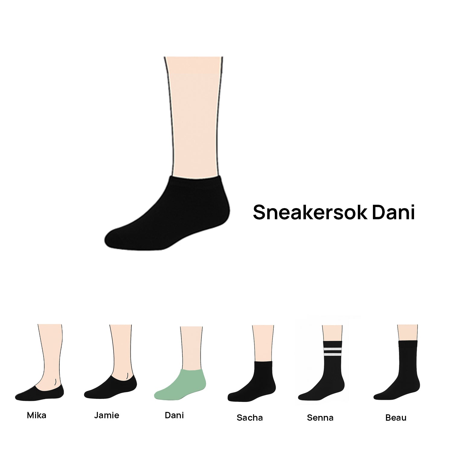 Sneaker-Socken Dani (6er-Pack) - Weiß