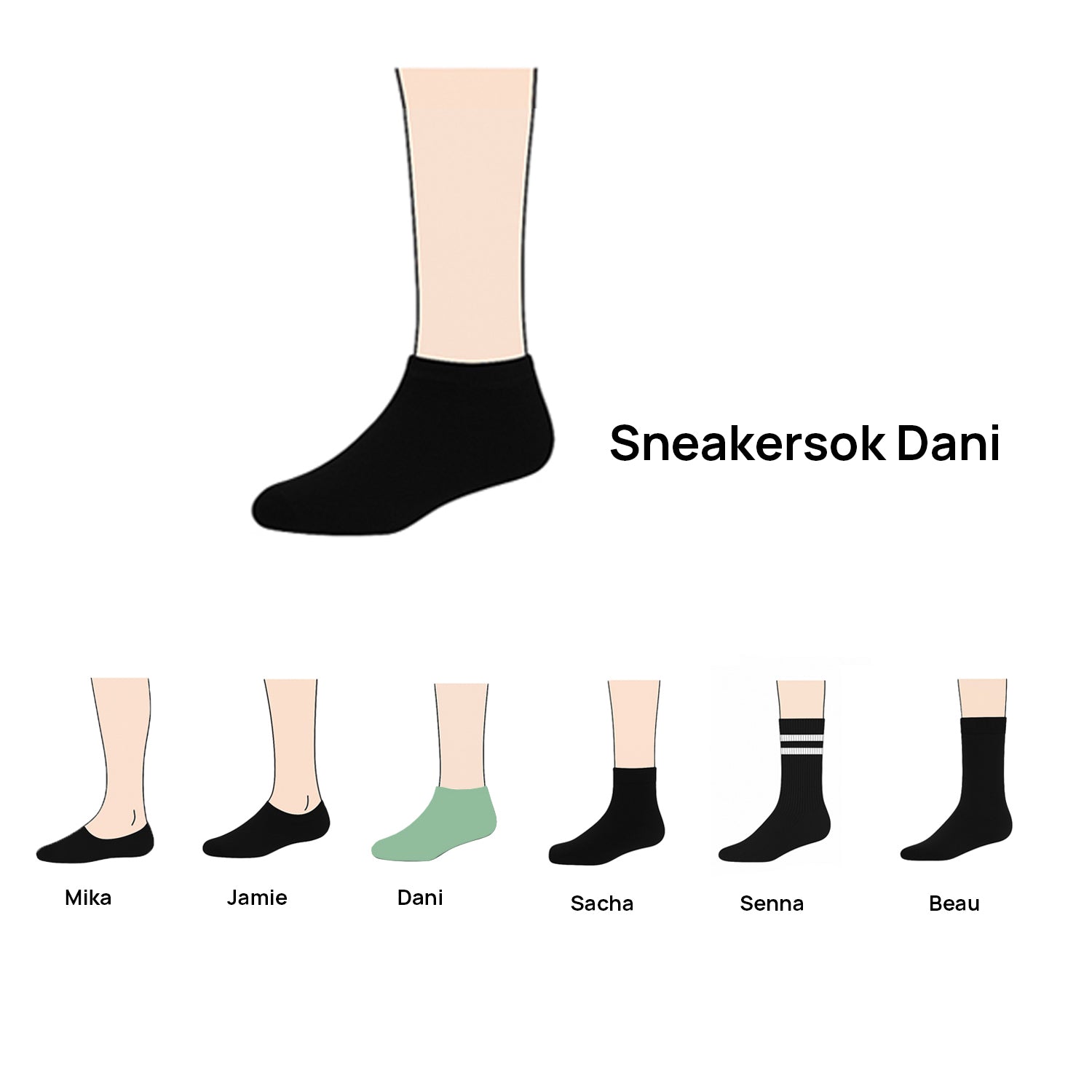 Sneakersokken Dani (3-pack) - Navy
