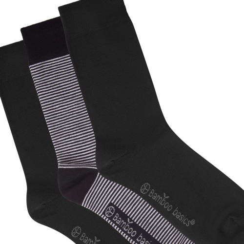 Socken Beau (3er-Pack) – Schwarz gestreift