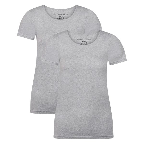 KATE T-shirt 2-pack light grey melange