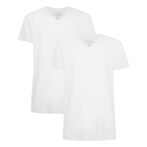 T-Shirts Velo V-Ausschnitt (2er-Pack) – Weiß