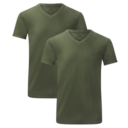 T-Shirts Velo V-Ausschnitt (2er-Pack) – Army