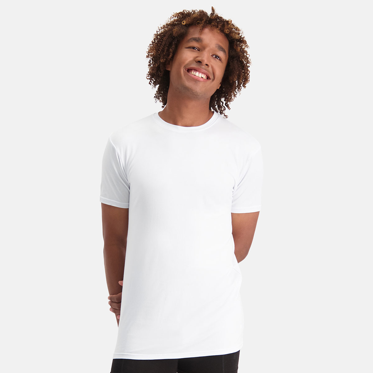 Bambus Long Fit T-Shirts Ruben Rundhalsausschnitt (2er-Pack) - Weiß |  Bamboo Basics