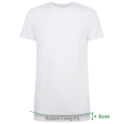 Long Fit T-Shirts Ruben Rundhalsausschnitt (2er-Pack) – Weiß